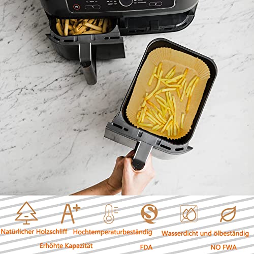 Papel De Horno Para Freidora De Aire Caliente Ninja, 200 Unidades De 22 CM Airfryer Para Doble Zona, Air Fryer Accessories Compatible Con 7.5-9.5l Ninja AF300EU AF400EU, Princess Y Otras Freidoras De - imagen 4
