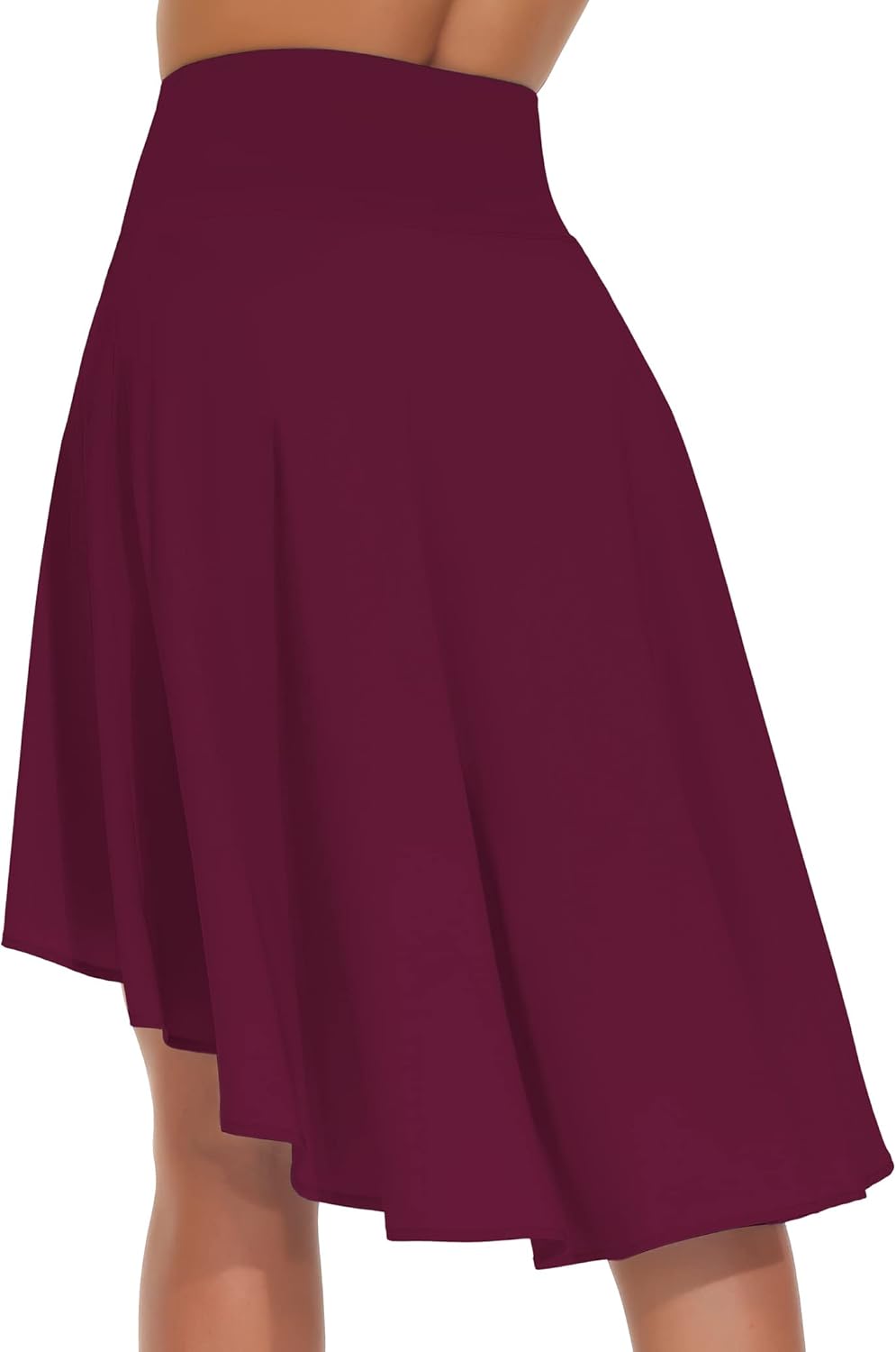 THE GYM PEOPLE Women's High Waist Wrap Ruffle Hem Asymmetric Skort High Low Flowy Midi Skirt with Shorts - Image 3