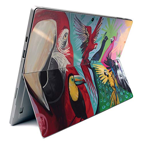 Image of MightySkins Carbon Fiber Skin for Microsoft Surface Pro 7 - Parrot Paradise | Textured Carbon Fiber Finish | Easy to Apply, Remove, and Change Styles | Made in The USA