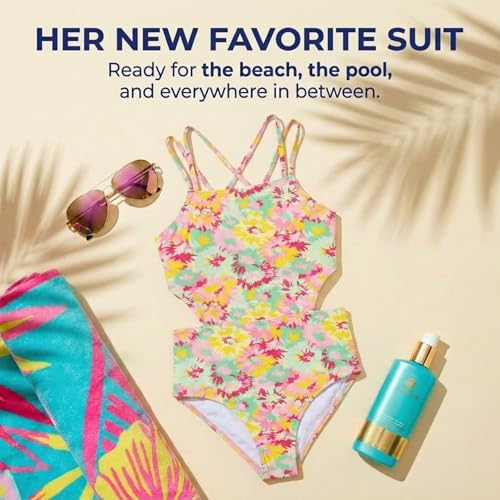 Image of Kanu Surf Girls' Beach Girl Sport Cut-Out One Piece Swimsuit