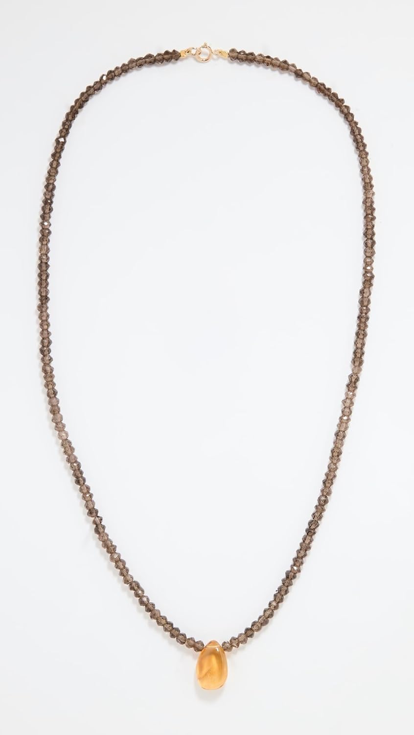 JIA JIA Women's 14k Smoky Quartz Citrine Necklace, Black/Orange, One Size - Image 2