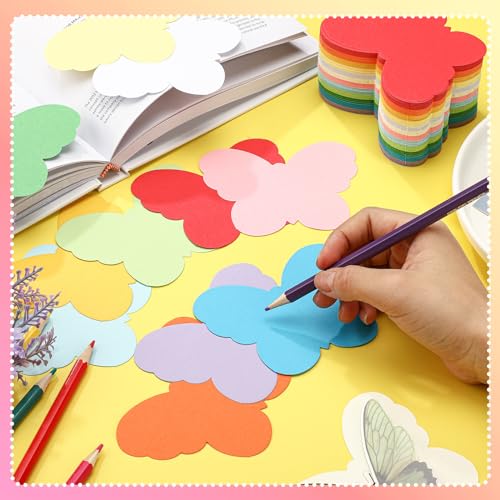 Image of Kisston 360 Pcs Butterfly Cutouts Paper 3.9 Inch Assorted Color Die Cuts for DIY Craft Projects School Classroom Bulletin Board Decor