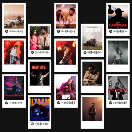 Image of Funk You Store King Posters | King Singer Songs Mini Poster Kit (Set of 15) | Hindi Singer Songs Size (8 x 6 cm) Posters for Phone Accessories, Bedroom, Office, room decoration