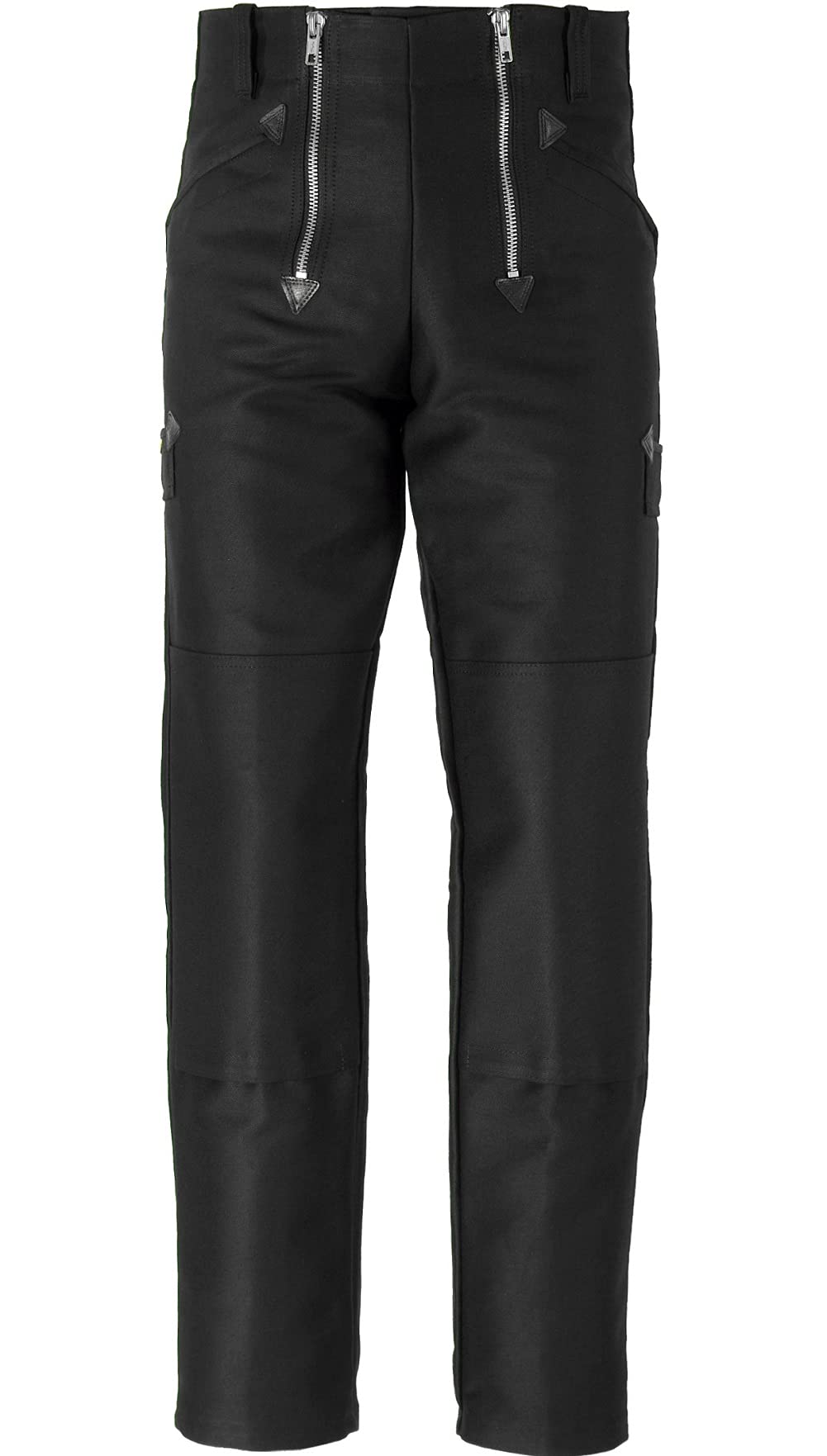JOB Zunfthose Doppel-Pilot Schwarz mit Kniepolstertaschen, Herren, Männer, Freizeitsportler, Cargo Hose, Schwarz, 32, 33, 34
