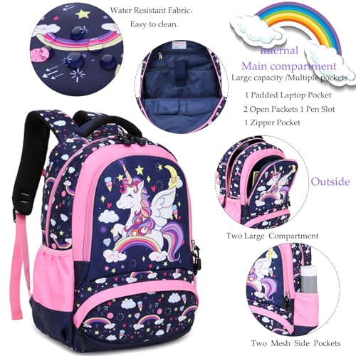 Unicorn Backpack Girls Preschool Kindergarten Elementary School Bookbag for Kids Lightweight Water Resistant4