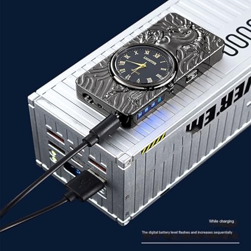 Encendedor USB de plasma dual arc 2 en 1 negro miniatura 5