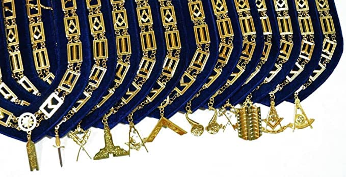 BRICKS MASONS Past Master Craft English Regulation Collar Jewel - Euclidas 47th Problem