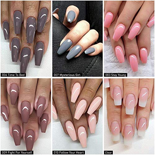 Dipping Powder Nail Starter Kit Nude Gray 6 Colors,Dip Powder System Starter Nail Kit Acrylic Dipping System for French Nail Manicure Nail Art Set Essential Kit,Portable Kit for Travel - Thumbnail 2