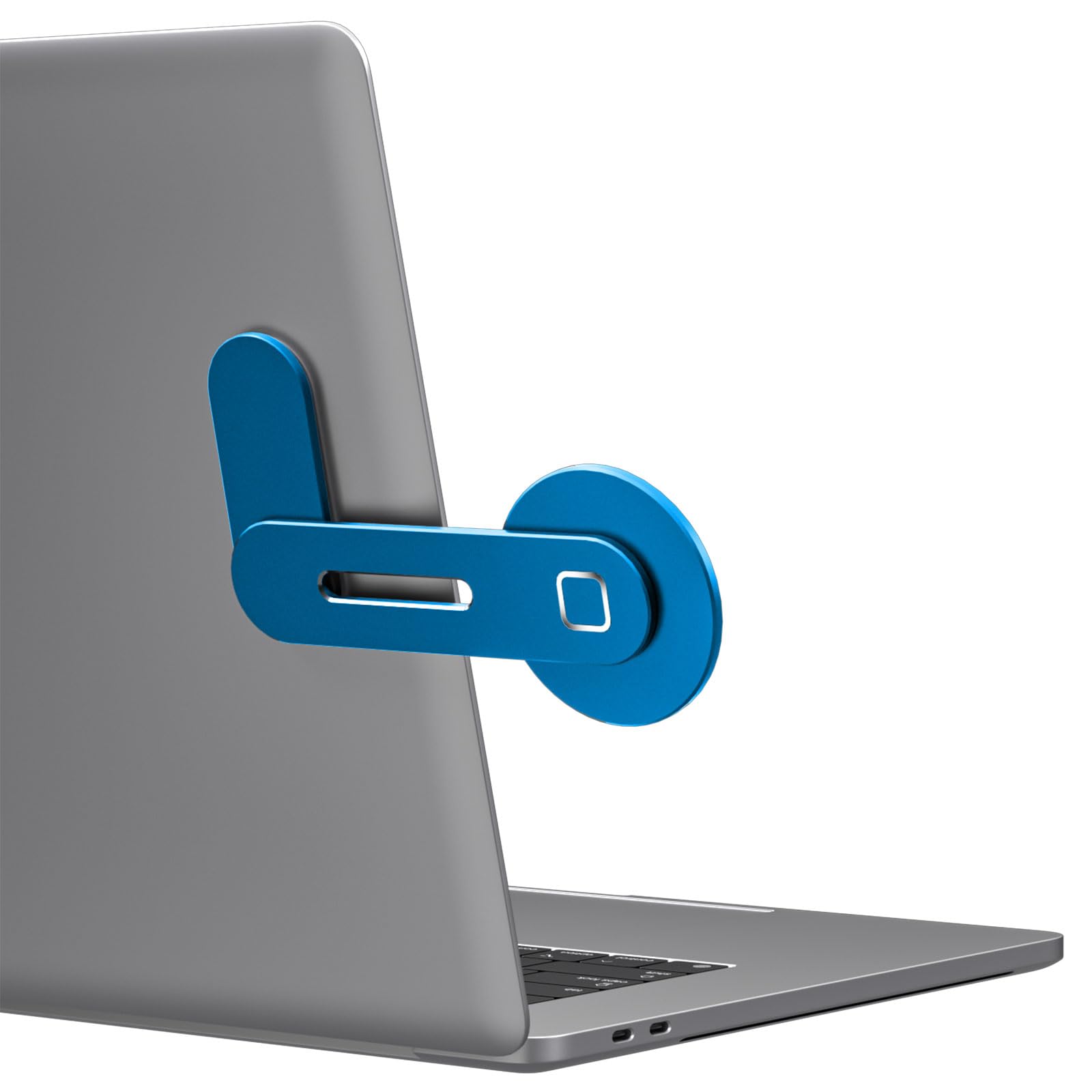 CloudValley Adjustable Laptop Stand, Magnetic Phone Holder, Aluminum Slim Computer Monitor Side Mount Clip for iPhone MagSafe Series & All Phones, Portable Foldable Computer Expansion Bracket, Blue