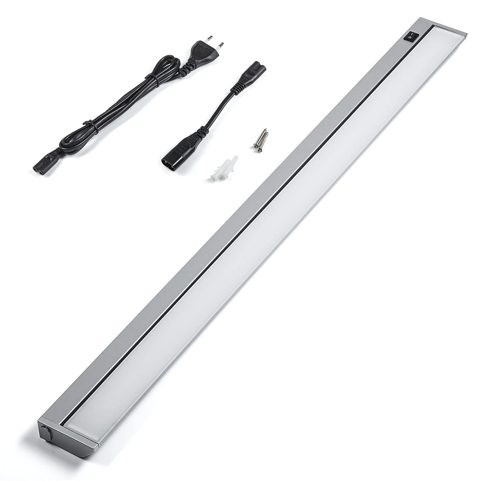 SOTECH 2er SET LED Unterbauleuchte Alessia - schwenkbare 15W 910 mm | Flächenleuchte mit diffuser Scheibe Schalter Netz- und Verbindungskabel zum erweitern