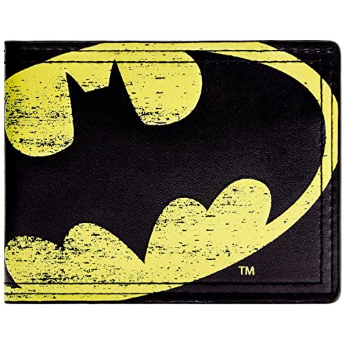 The Dark Knight Batman Bat-Signal Luz de Búsqueda Billetera/Cartera Bifold Bolsillo para Monedas & Tarjetero, Negro