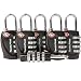 6 Pack TSA Approved Luggage Locks for Travel Safety, Small 4 Digit Combination Padlocks for Suitcases, Lockers & Bags