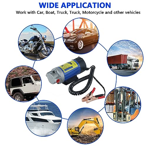 Dieselpumpe, 12V 100W Ölabsaugpumpe Elektrisch Diesel Absaugpumpe Ölwechselpumpe mit 3 Rohren für Motorölwechsel Ölpumpe,Tragbare Elektrische Selbstansaugende Diesel für Auto,Motorrad,Boot,LKW