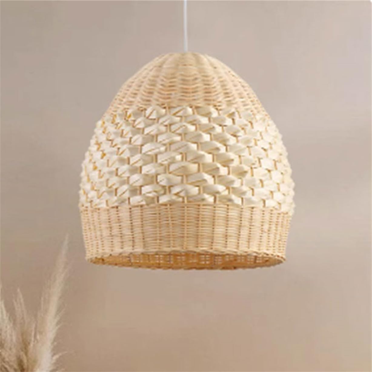 SHUANGZ Rattan Pendant Light, Boho Handwoven Wicker Hanging Light Fixture Coastal Beach Ceiling Light Fixtures Natural Rattan Chandelier E26 Socket for Dining Room Bedroom Living Room Hallway