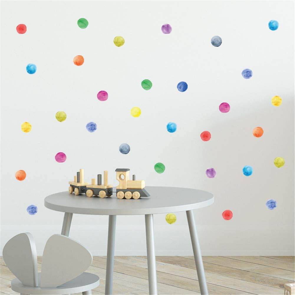 Wajade 60 PCS Colorful Dots Wall Stickers Round Circle Wall Decal Stickers for Baby Nursery Room 5 51XjVR9TGML. AC SL1001