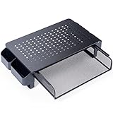 ✅ CAJÓN Y COMPARTIMENTOS DE ALMACENAMIENTO: Guarda tus bolígrafos, post-its, formularios y otros materiales en el cajón incorporado, o utiliza los 2 compartimentos con 4 compartimentos separados. Incluido 5 bridas de cables para guardar todos los cables. ¡Se acabó el problema de las marañas de cables con el elevador de tv!