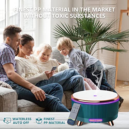 Essential Oil Diffusers With Remote Control, Diffusers For Essential Oils Large Room Humidifier, Aromatherapy Diffuser With 7 Colors Lights & 3 Mist Mode Waterless Auto Off (500Ml) #TOP4
