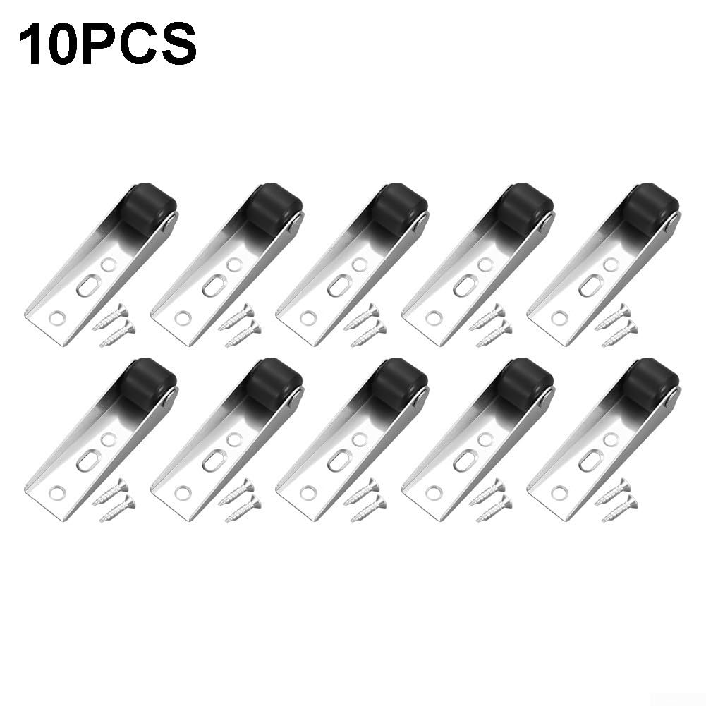 Lot de 10 roulettes pivotantes, poulies inférieures de porte, roues directionnelles pour meubles, chariots, chaises, roulettes lisses et silencieuses, accessoires de meubles (noir)