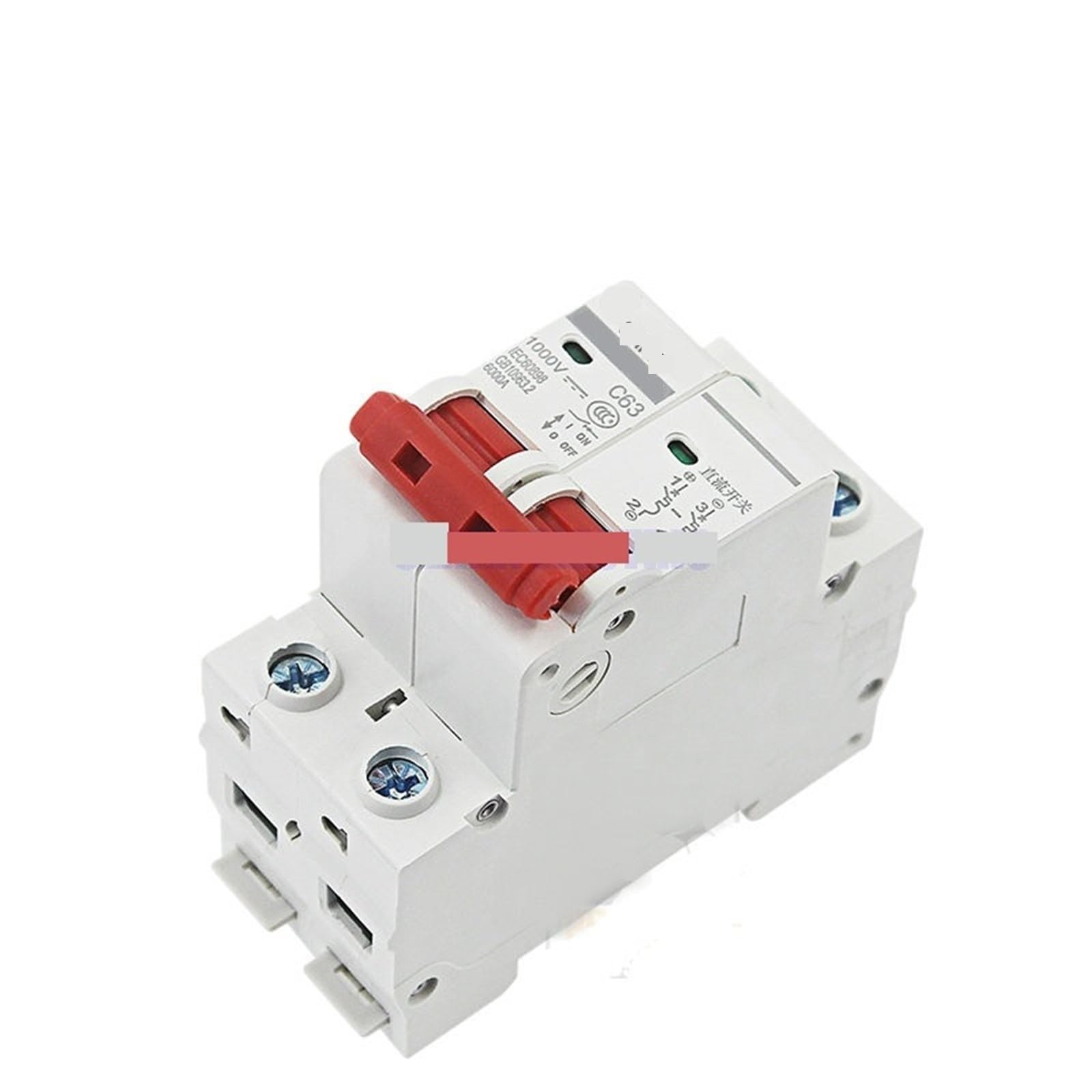 Automatyczny wyłącznik solarny 2P DC 1000V 6A/10A/16A/20A/25A/32A/40A/50A/63A DC MCB do instalacji fotowoltaicznej(DC 12-230V,63A)