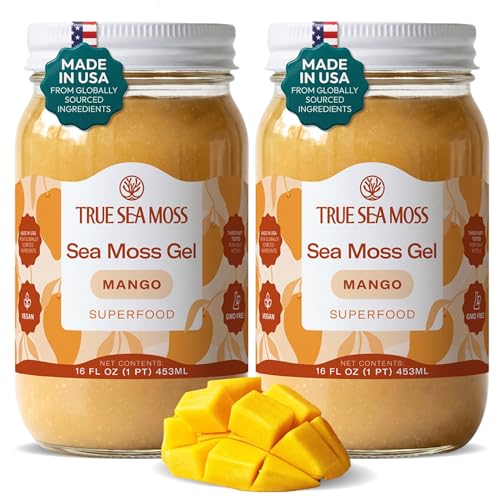 True Sea Moss – Sea Moss Gel – Mango, Pack of 2 (Labels may Vary)