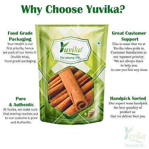 Image of YUVIKA Dalchini Gol (Cigar Quality) - Cinnamomum Zeylanicum - Cinnamon Sticks (200 Grams)