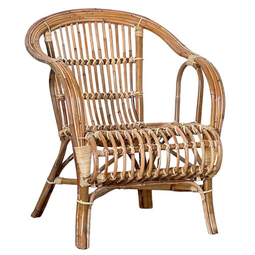 Sillón Jade de jardín casa de madera de bambú y mimbre trenzado
