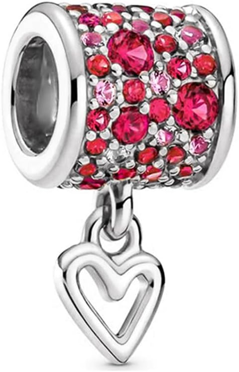 9 Pack Silver Bead Charms for Pandora Bracelets and Necklaces Charm for Woman， Dangle Pendant Beads Set - Image 5