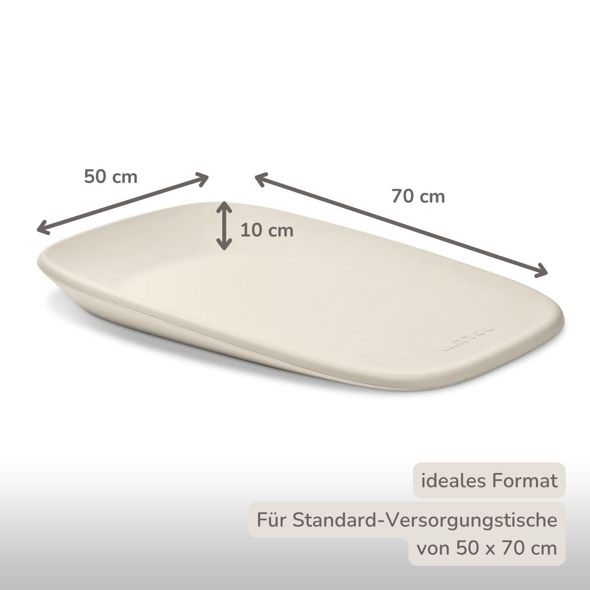 Nattou Wickelauflage - Wickelauflage Abwaschbar und wasserdicht auf PU-Schaum - Leicht und weich Baby Wickelunterlage - Wickelunterlage mit erhöhten Rändern - 50x70 cm - Tonfarben