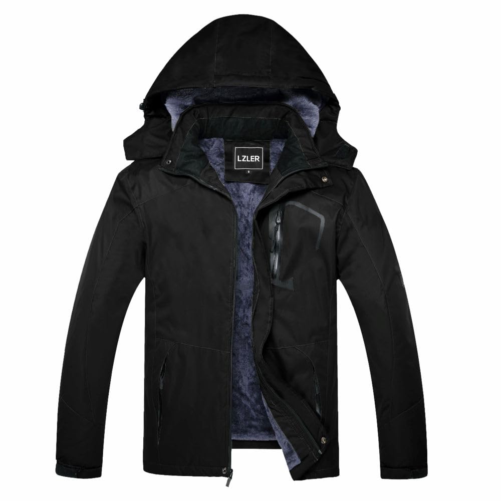 LZLER Winterjacke Herren Skijacke Wasserdicht Windbreaker Kapuze