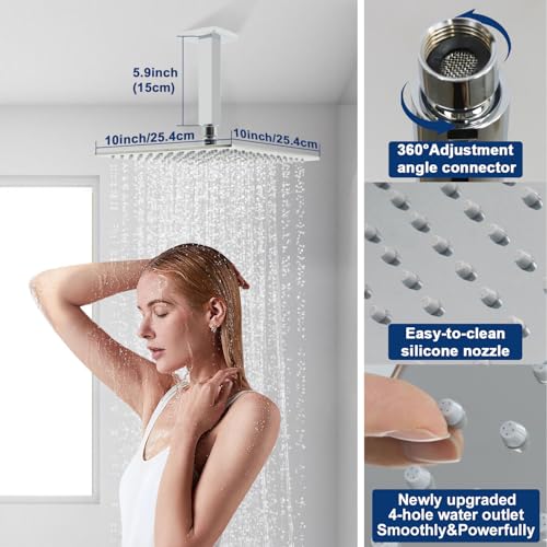 Ensemble de douche haute pression 25,4 cm à double fonction et jet ajustable
