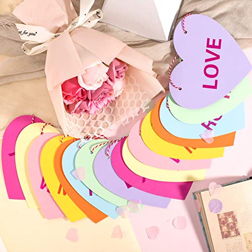 Image of FestikoValentines Day Heart Banner Garland with 32 Pcs Hearts, 32.8ft Candy Color Heart Garland,Heart Sayings Banners for Anniversary,Wedding,Birthday Party,Valentines Decor(2 Strings)