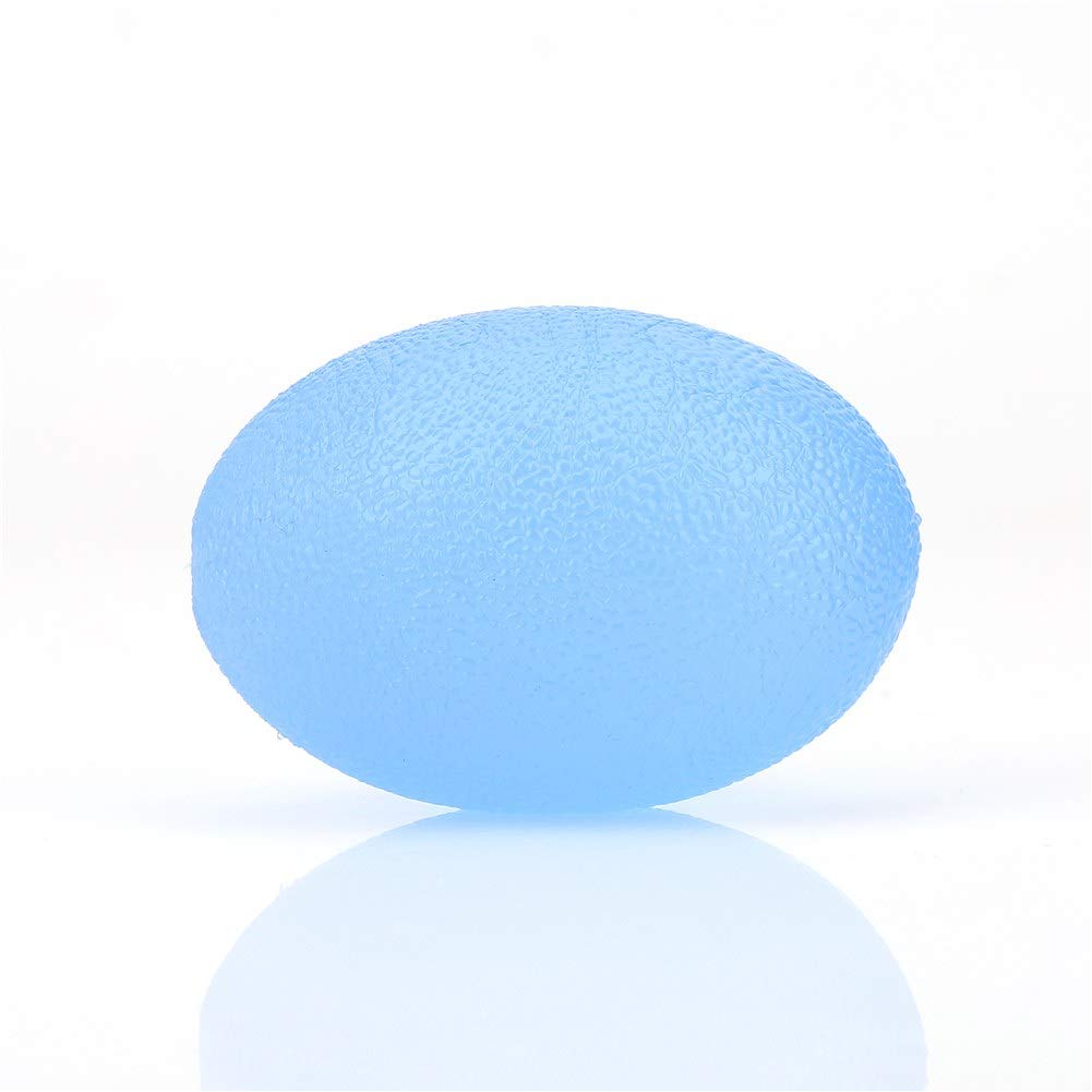 Egg Shaped Grip Ball, Silicone Massage Therapy Grip Ball for Wrist Finger Strength Exercise Stress Relief(Blue)
