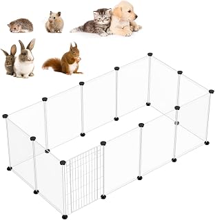 Dog Playpen Bunny Cage Indoor, Hedgehog Cage Small Animal Playpen for Cat Puppies, Outdoor Pet Play Pen Dog Fence Rabbit Enclosure 12 Panels 27.6" Tall, 79" L X 40" W