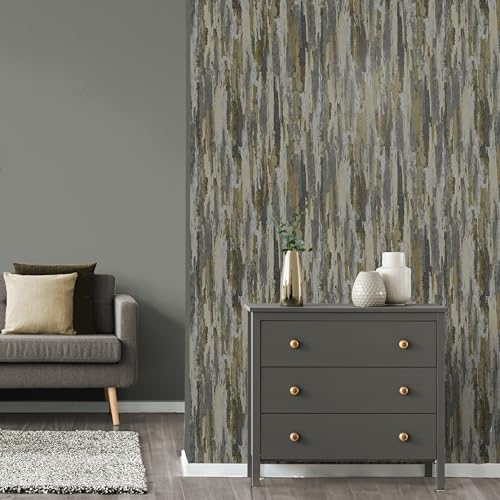 Vymura Gianni M95699 Vinyltapete, einfarbig, schwer, Anthrazit, Taupe