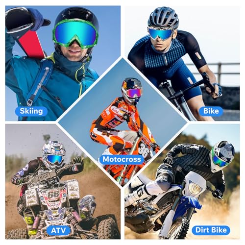 Image of Motorcycle Goggles ATV Goggles Motocross Bendable OTG Goggles Windproof Racing Goggles Off Road Goggles Nose Guard Wrap Ski Goggles Dustproof Over Glassess