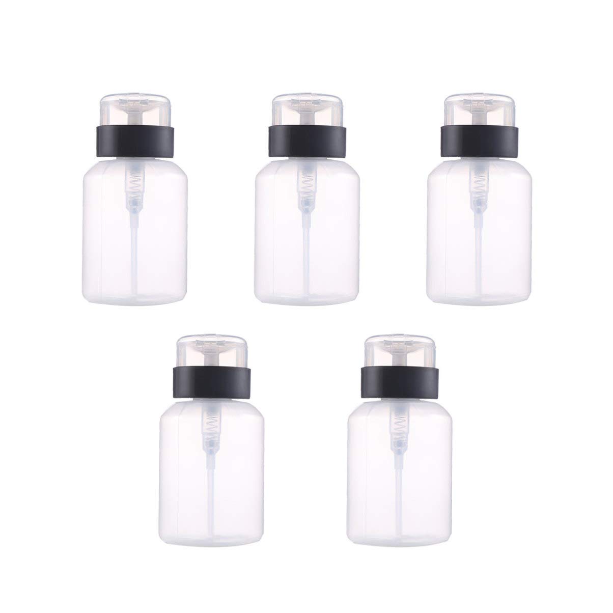 5pcs Push Down Bottle 210ml Pump Dispenser Bottle Nail Polish Remover Storage Bottle Travel Outdoor Home-image-6