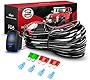 Nilight LED Light Bar Wiring Harness Kit 12AWG Heavy Duty 12V 5Pin Rocker Switch Laser On Off Waterproof Switch Power Relay Blade Fuse-2 Lead (10038W)