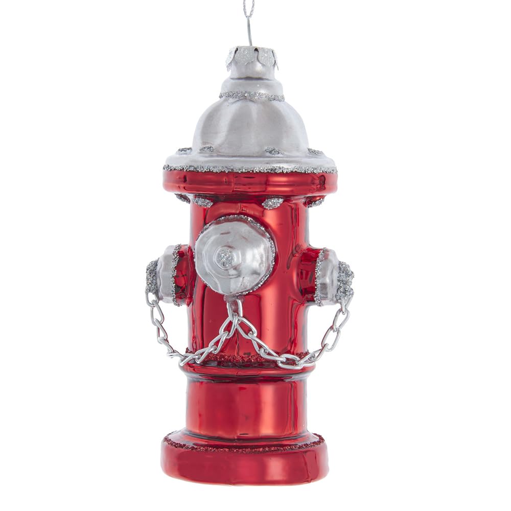 Kurt Adler Glass Fire Hydrant Ornament