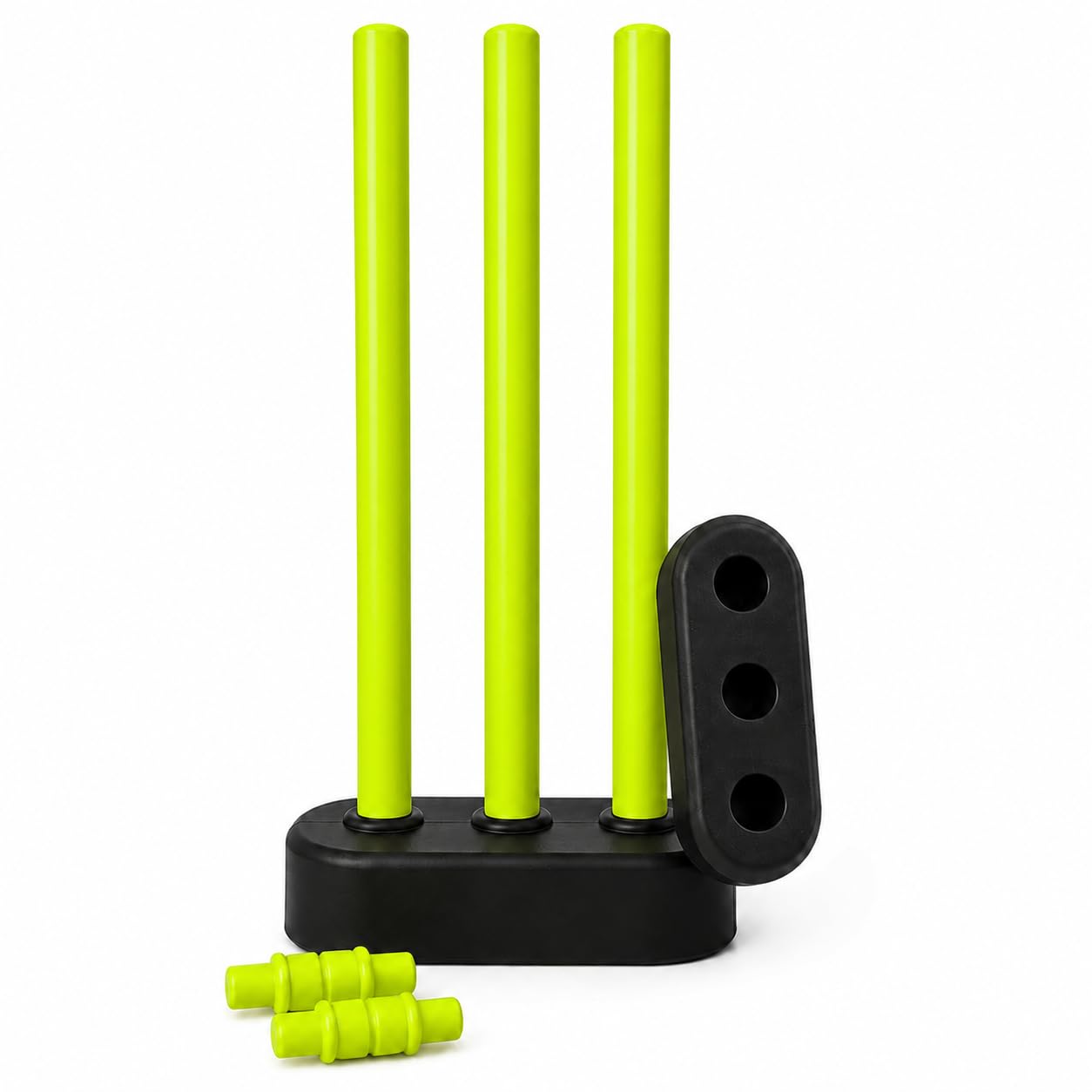 Cricket Wicket Set with 3 Stumps, 2 Bails & Base | Portable Plastic Cricket Stumps Set for Kids & Adults | Indoor Outdoor Cricket Practice & Training-image-33
