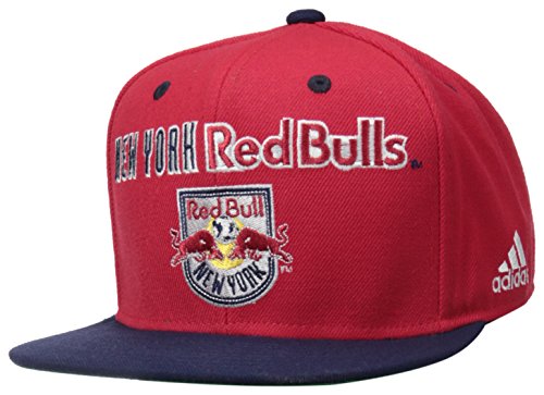 MLS New York Red Bulls Men's Name Two Tone Flat Brim Snapback Hat, One Size, Red
