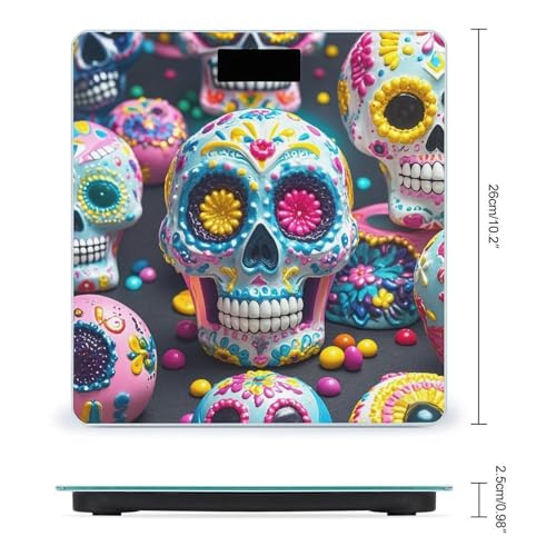 Báscula digital de baño Sugar Skulls en vidrio templado miniatura 2