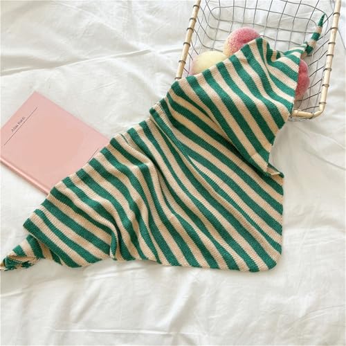 Yizelli Triangle Knit Scarf for Women Warm Stripe Scarf for Spring Fall Winter2