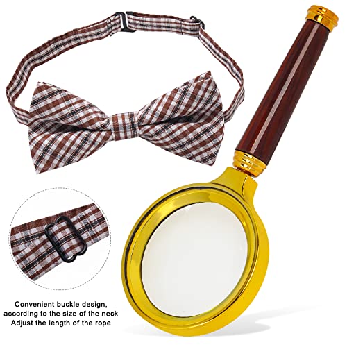 Yewong Kids Detective Costume Boys Formal Suit Vest Beret Detective Hat Detective Accessories Set For Halloween Role Play (Coffee) #TOP2