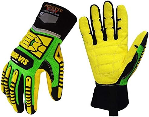 Seibertron HIGH-VIS SDXC5 Mechanics Cut5 Impact Cut Puncture Resistant Gloves Oil and Gas/Oilfield Safety Gloves CE EN388 4543 S