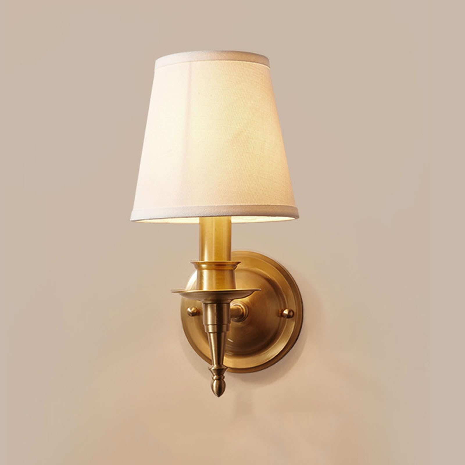 AWEITG European Minimalist Style Wall Lamp - Retro Fabric Shade Indoor Lighting for Home(A)