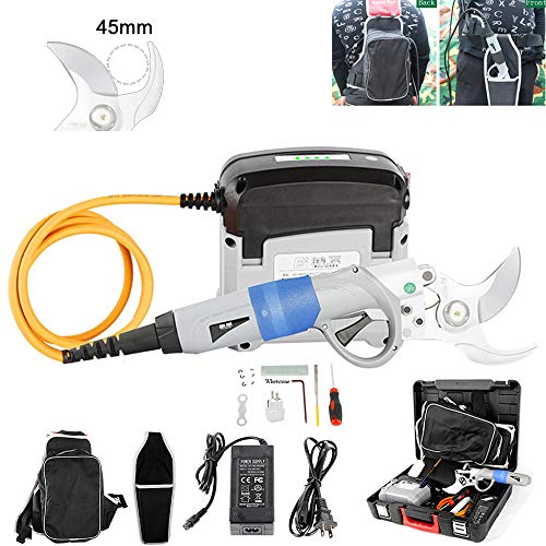 XHLY Electric Pruning Shears with Backpack&belt Fruit Tree Branch Scissors Electric Pruning Scissors 36V 4AH High Speed Garden Pruner 30mm/45mm,45mm