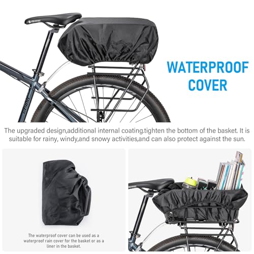 CXWXC Rear Bike Basket – Bicycle Rear Basket with Cargo Net