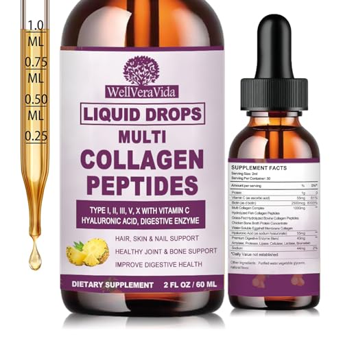 Liquid Collagen for Women & Men , Multi Hydrolyzed Collagen Peptides