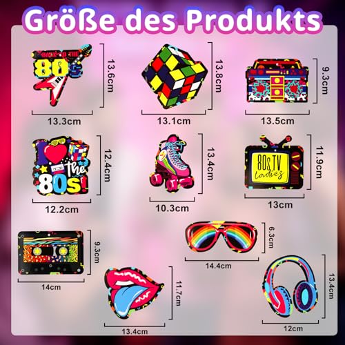 Image of 80s Party Decorations, Kaluofan 38PCS 80s Nostalgic Retro Party Hanging Swirls Ceiling Decorations, 80s Theme Party Background Supplies, Back to 80s Decorations for Adults Rock and Hip Hop Party
