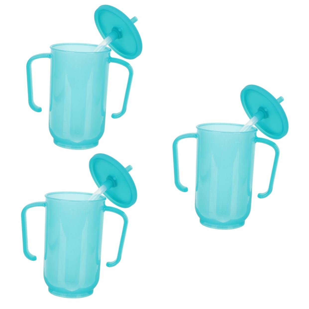 Beavorty 3 Piezas Taza de Alimentación para Pacientes Discapacitados y Ancianos con Pajita Diseño Antiderrame para Maternidad y Convalecencia Fabricada Durable y Práctico